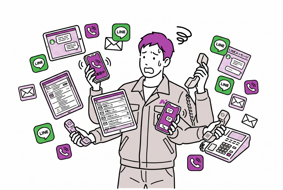 電話・メール・LINEの問い合わせが混在して管理できない